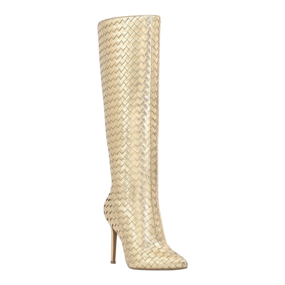 INC Women's Savonia Woven Knee High Boots Gold Size 10